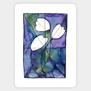 Tulips in a Stained Glass Window Sticker